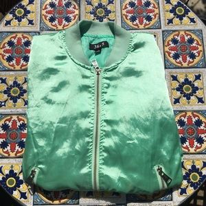 Aqua bomber jacket